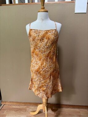 Billabong Snake-Print Slip Sun Dress L ~ New w Tags